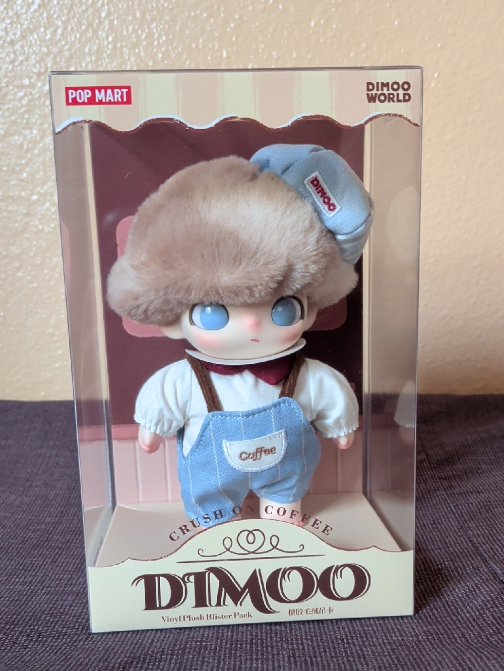 Pop Mart DIMOO Crush on Coffee Doll - Blue Overalls